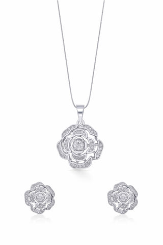 Nipura Sterling Silver Rose Pendant-set(without chain)