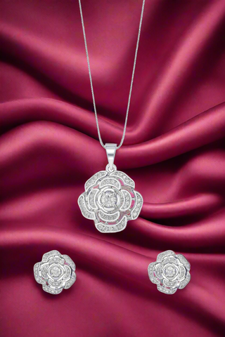 Nipura Sterling Silver Rose Pendant-set(without chain)