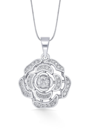 Nipura Sterling Silver Rose Pendant-set