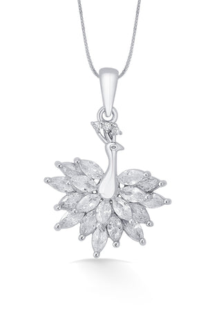 Nipura Sterling Silver Grace of Peacock Pendant-set