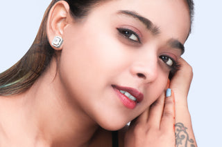 Classic Vintage Baguette Brass Zircon Earrings