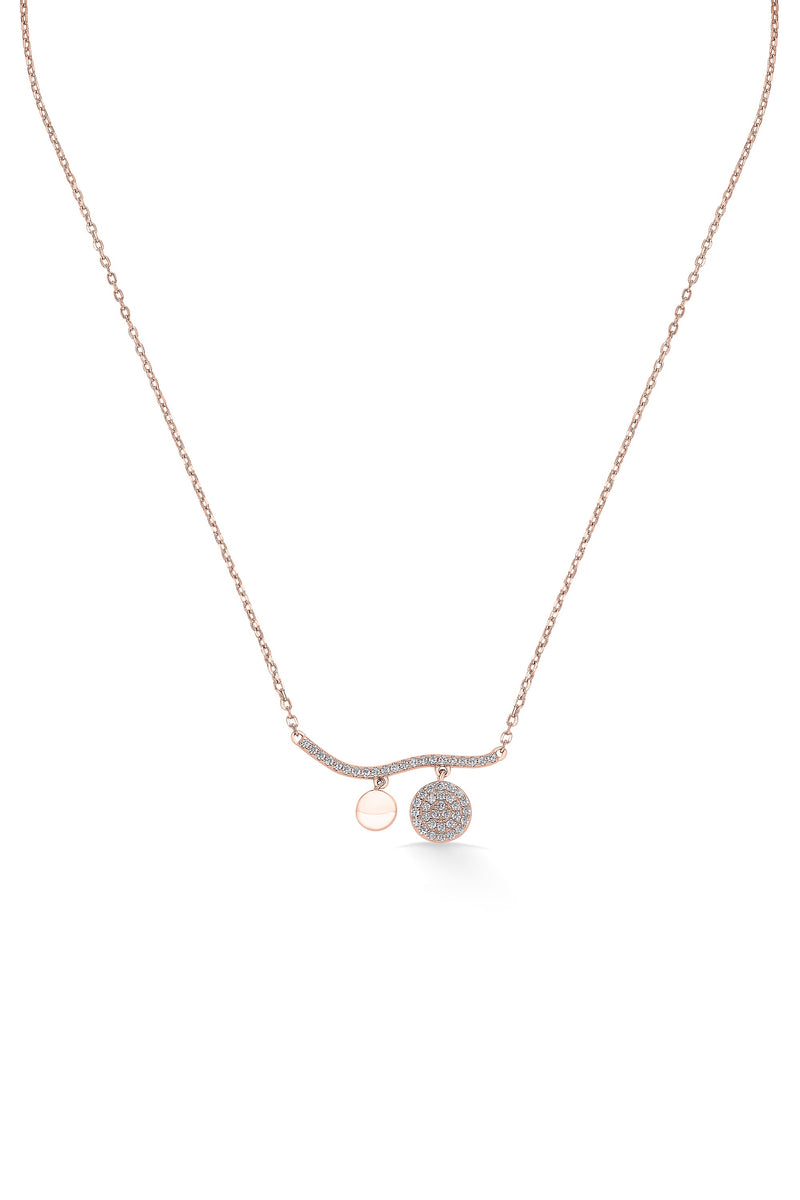 Nipura Rosegold Sterling Silver Sun and Moon Necklace