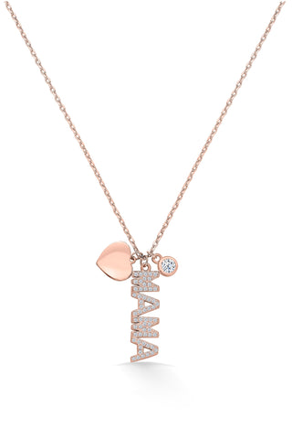 Nipura Rosegold Sterling Silver Love MaMa Necklace(with chain)