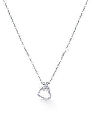 Nipura Sterling Silver Cross My Heart Necklace(with chain)