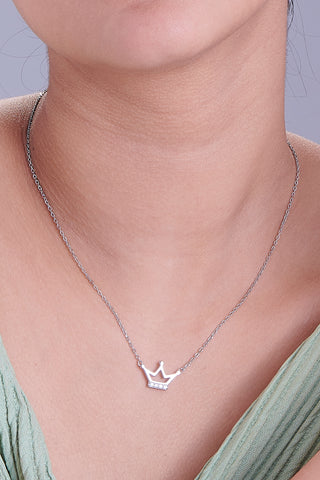 Nipura Sterling Silver Crowned Princess Necklace