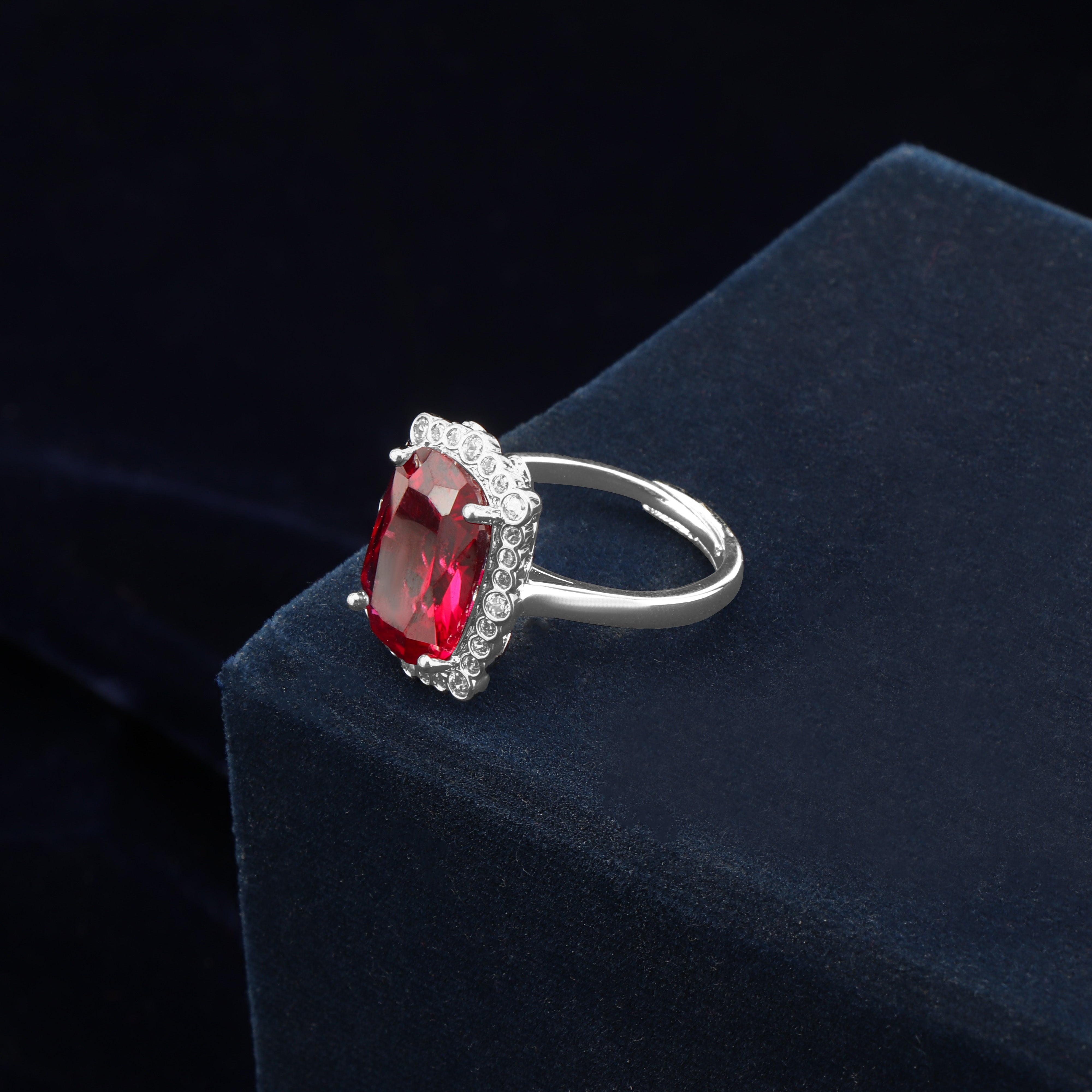Crimson Zircon Fairytale Ring