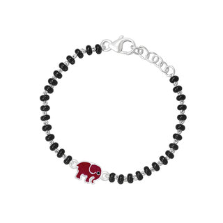 Nipura 925 Sterling Silver Red elephant Nazariya Bracelets for Baby & Kids
