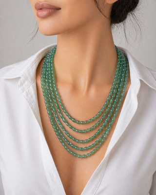 Natural Aventurine Oval Gemstone Beads necklace