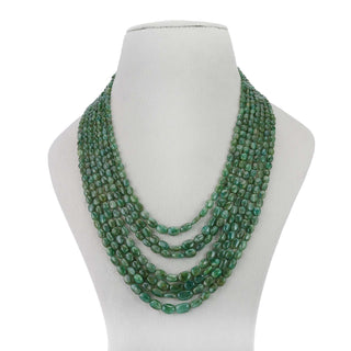 Natural Emerald Oval Gemstone Beads necklace