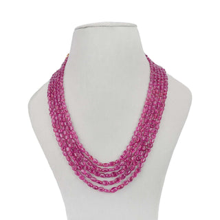 Natural Ruby Oval Gemstone Beads necklace