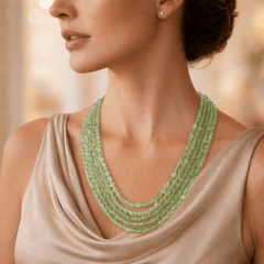 Natural Ferolite Oval Gemstone Beads necklace