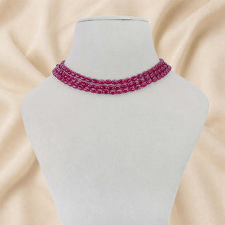 Chatam Ruby Oval beads necklace