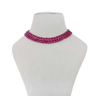 Chatam Ruby Oval beads necklace