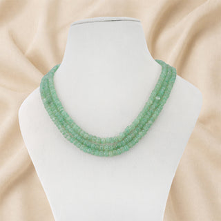 Natural Aventurine Quartz Green Pumpkin Beads Necklace - Light Green