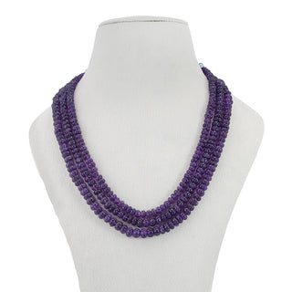 Natural Amethyst Pumpkin Beads Necklace- Violet