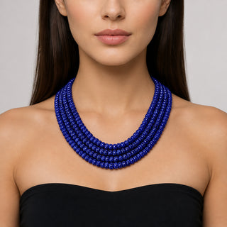 Hydro Beads Necklace -Navy Blue