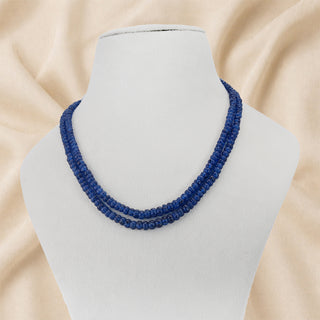 Natural Jade Pumpkin Beads Necklace- Blue