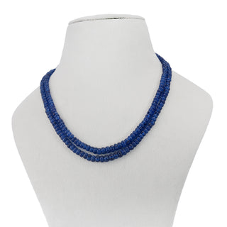 Natural Jade Pumpkin Beads Necklace- Blue
