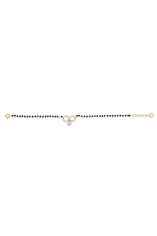 Nipura 925 Sterling Silver Golden Infinity-drop Zircon Mangalsutra-Bracelet