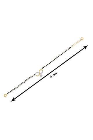 Nipura 925 Sterling Silver Golden Infinity-drop Zircon Mangalsutra-Bracelet