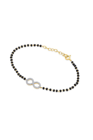 Nipura 925 Sterling Silver Golden Infinity Zircon Mangalsutra-Bracelet