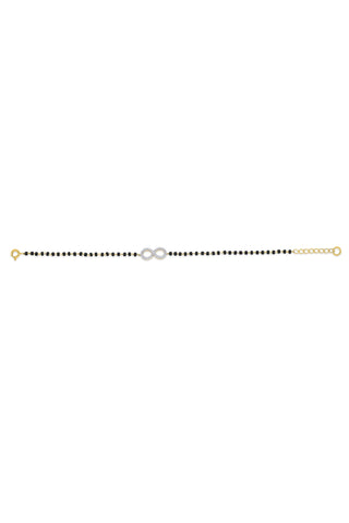 Nipura 925 Sterling Silver Golden Infinity Zircon Mangalsutra-Bracelet