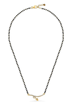 Nipura 925 Sterling Silver Golden Kiya Zircon Mangalsutra