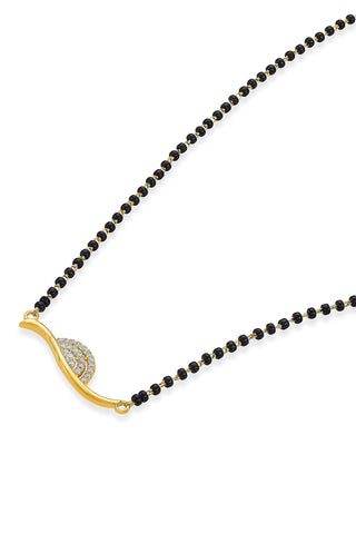 Nipura 925 Sterling Silver Golden Anusha Zircon Mangalsutra