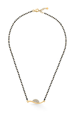 Nipura 925 Sterling Silver Golden Anusha Zircon Mangalsutra