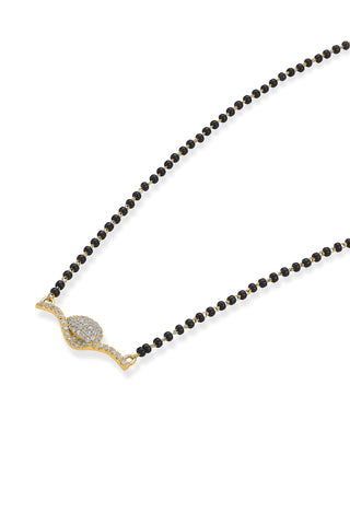 Nipura 925 Sterling Silver Golden Avleen Zircon Mangalsutra