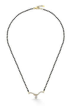 Nipura 925 Sterling Silver Golden Chavi Zircon Mangalsutra