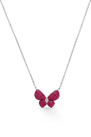 Nipura 925 Sterling Silver Pink Haruki Zircon Necklace with Chain