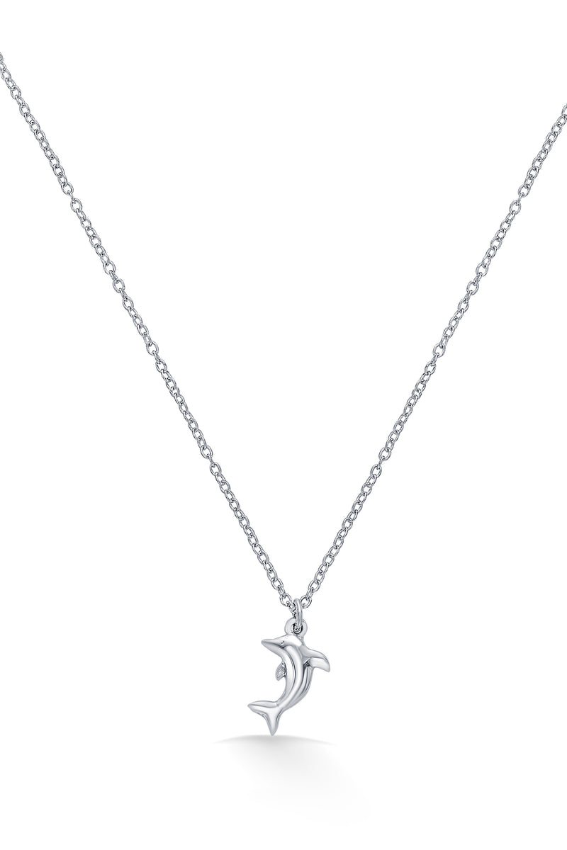 Nipura 925 Sterling Sliver Jumping Dolphin Necklace(with chain)