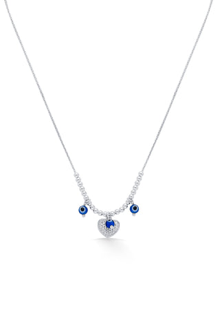 Nipura 925 Sterling Silver Evil-eye Heart String Necklace