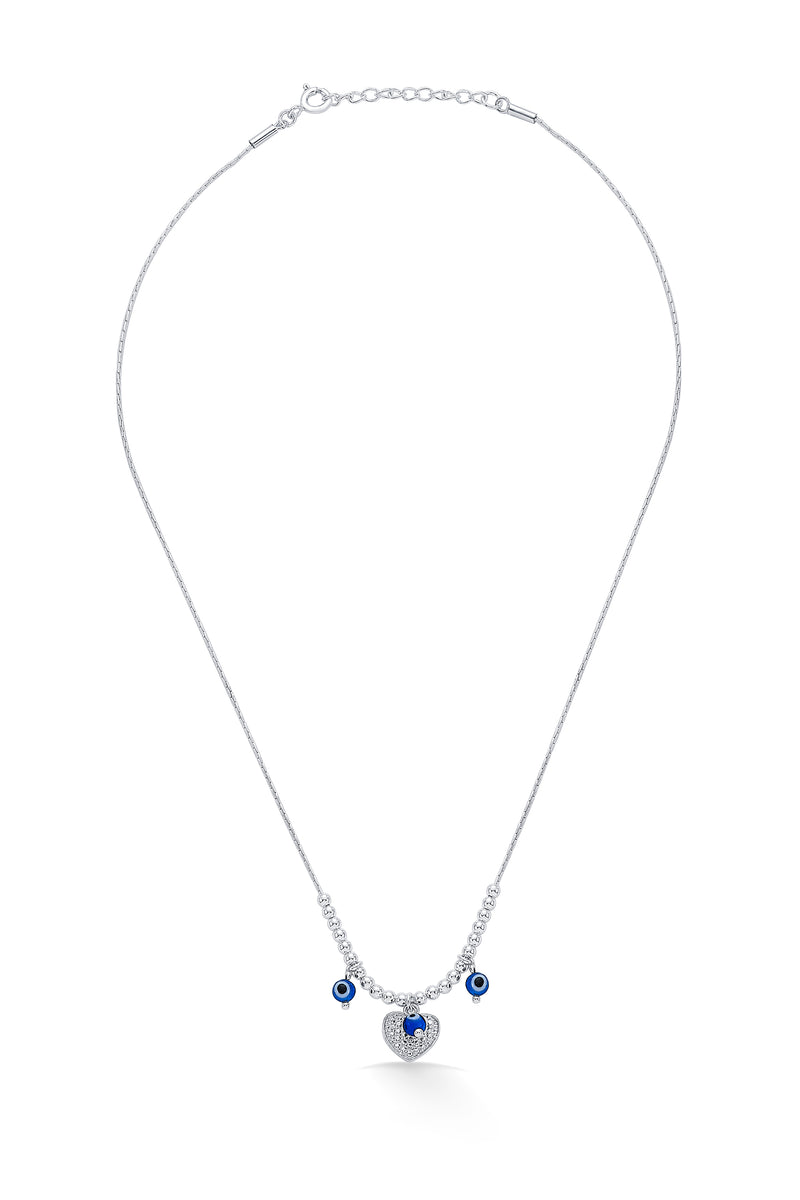Nipura 925 Sterling Silver Evil-eye Heart String Necklace