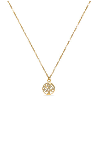 Nipura 925 Sterling Silver Wise Tree Necklace- Golden(with chain)