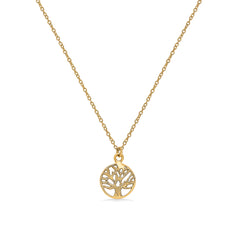 Wise Tree 925 Sterling  Silver Necklace- Golden(with chain)
