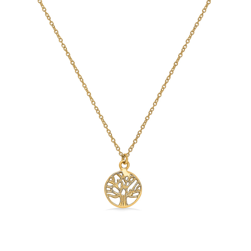 Nipura 925 Sterling Silver Wise Tree Necklace- Golden(with chain)