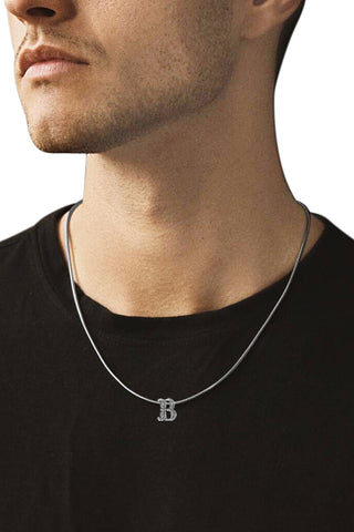 Nipura 925 Sterling Silver Initial-B Pendant with Chain