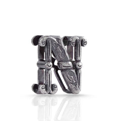 N Initial 925 Sterling Silver Pendant without Chain