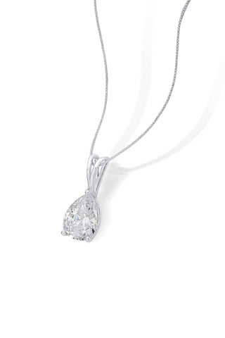 Nipura 925 Sterling Sliver Pear Zircon Classic Pendant