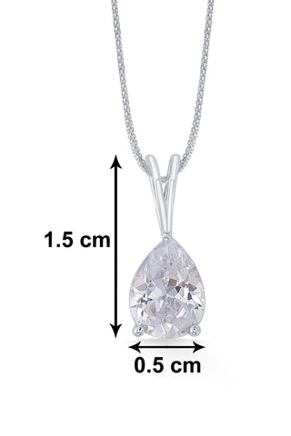 Nipura 925 Sterling Sliver Pear Zircon Classic Pendant