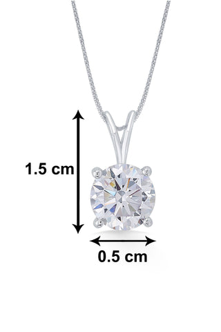 Nipura 925 Sterling Sliver Zircon Solitaire Classic Pendant