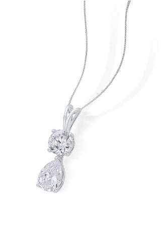 Nipura 925 Sterling Sliver Zircon Pear Drop Solitaire Pendant