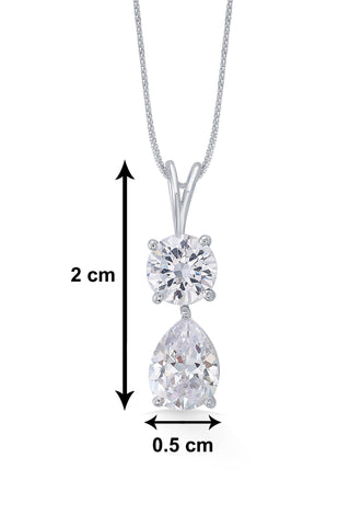 Nipura 925 Sterling Silver Zircon Pear Drop Solitaire Pendant(without chain)