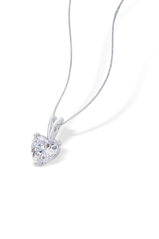 Nipura 925 Sterling Silver Heart Zircon Classic Pendant with Chain