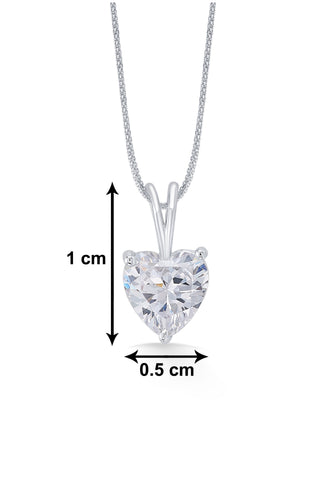 Nipura 925 Sterling Silver Zircon Heart Classic Pendant Earrings Set