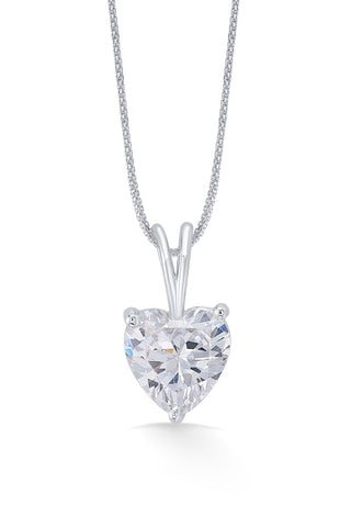 Nipura 925 Sterling Silver Zircon Heart Classic Pendant Earrings Set