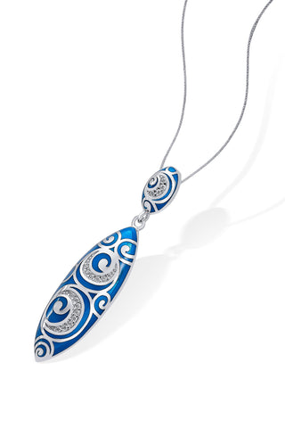 Nipura 925 Sterling Silver Enchanted Blue Enamel Pendant