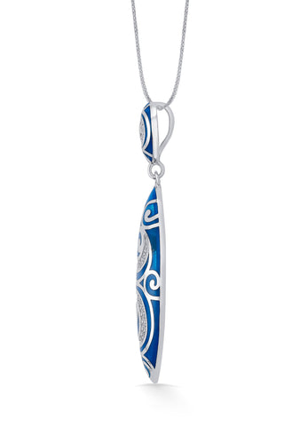 Nipura 925 Sterling Silver Enchanted Blue Enamel Pendant(without chain)